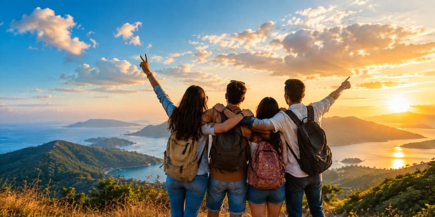 A group planning a trip together